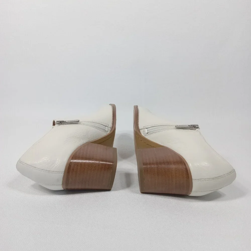 SARTO Womens White Leather Heeled Ankle Boots Size 6M - Picture 8 of 14